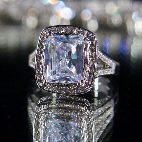 14kt Gold Dipped Cushion Topaz Engagement Ring - Picture 2 of 8